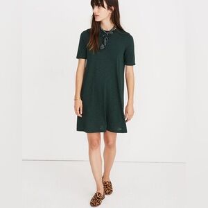 Madewell Mockneck Boxy Tee Dress in Forest Green Woman’s Medium